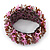 Pink/ Transparent/ Brown/ Cappuccino Cluster Glass Bead Flex Bracelet - up to 18cm L - view 5