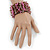 Pink/ Transparent/ Brown/ Cappuccino Cluster Glass Bead Flex Bracelet - up to 18cm L - view 2
