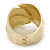 Chunky Hammered Leaf Hinged Bangle Bracelet In Gold Plated Metal - up to 18cm L - view 5