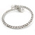 Bridal/ Wedding/ Prom Clear Crystal, White Glass Pearl Flex Bracelet In Rhodium Plating - Adjustable - view 6