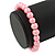 8mm Light Pink Pearl Style Single Strand Bead Flex Bracelet - 18cm L - view 3