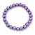 8mm Purple Pearl Style Single Strand Bead Flex Bracelet - 18cm L - view 5