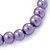 8mm Purple Pearl Style Single Strand Bead Flex Bracelet - 18cm L - view 4