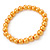 8mm Golden Yellow Pearl Style Single Strand Bead Flex Bracelet - 18cm L