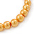 8mm Golden Yellow Pearl Style Single Strand Bead Flex Bracelet - 18cm L - view 4