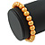 8mm Golden Yellow Pearl Style Single Strand Bead Flex Bracelet - 18cm L - view 3
