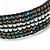 Unisex Peacock/ Silver Glass Bead Friendship Bracelet - Adjustable - view 3