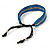 Unisex Blue/ Silver Glass Bead Friendship Bracelet - Adjustable - view 5