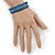 Unisex Blue/ Silver Glass Bead Friendship Bracelet - Adjustable - view 2
