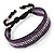 Unisex Purple/ Silver Glass Bead Friendship Bracelet - Adjustable - view 6
