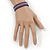 Unisex Purple/ Silver Glass Bead Friendship Bracelet - Adjustable - view 2