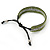 Unisex Olive Green/ Silver Glass Bead Friendship Bracelet - Adjustable - view 6