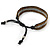 Unisex Brown/ Silver Glass Bead Friendship Bracelet - Adjustable - view 6
