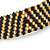 Handmade Gold/ Black Glass with Silk Tassel Wristband Bracelet - Adjustable - view 3
