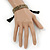 Handmade Gold/ Black Glass with Silk Tassel Wristband Bracelet - Adjustable - view 2