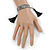 Handmade Transparent/ Black Glass with Silk Tassel Wristband Bracelet - Adjustable - view 2