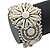 Handmade Boho Style Beaded, Shell Wristband Bracelet (White, Cream, Silver) - 16cm L/ 2cm Ext - view 5