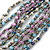 Handmade Multistrand, Multicolored Glass Bead Bracelet with Loop and Bar Closure - 17cm L - view 4