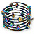 Multistrand Peacock Coloured Glass Bead Flex Bracelet - Adjustable - view 6