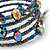 Multistrand Peacock Coloured Glass Bead Flex Bracelet - Adjustable - view 3