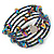 Multistrand Peacock Coloured Glass Bead Flex Bracelet - Adjustable - view 7