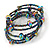 Multistrand Peacock Coloured Glass Bead Flex Bracelet - Adjustable - view 5
