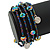 Multistrand Peacock Coloured Glass Bead Flex Bracelet - Adjustable - view 4