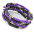 Purple/ Grey Stone Bead Multistrand Coiled Flex Bracelet Bangle - Adjustable - view 6
