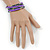 Purple/ Grey Stone Bead Multistrand Coiled Flex Bracelet Bangle - Adjustable - view 2