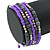 Purple/ Grey Stone Bead Multistrand Coiled Flex Bracelet Bangle - Adjustable - view 3