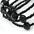 Multistrand Black Glass Bead Flex Bracelet - Adjustable - view 4