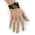 Multistrand Black Glass Bead Flex Bracelet - Adjustable - view 2