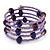 Multistrand Metallic Purple/ Violet Glass Bead Flex Bracelet - Adjustable