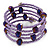 Multistrand Metallic Purple/ Violet Glass Bead Flex Bracelet - Adjustable - view 7