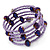Multistrand Metallic Purple/ Violet Glass Bead Flex Bracelet - Adjustable - view 6