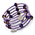 Multistrand Metallic Purple/ Violet Glass Bead Flex Bracelet - Adjustable - view 8
