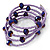 Multistrand Metallic Purple/ Violet Glass Bead Flex Bracelet - Adjustable - view 5