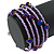 Multistrand Metallic Purple/ Violet Glass Bead Flex Bracelet - Adjustable - view 3
