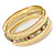 Indian Style Multicoloured Crystal Textured Bangle Set of 5 In Gold Tone - 19cm L - view 5