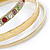 Indian Style Multicoloured Crystal Textured Bangle Set of 5 In Gold Tone - 19cm L - view 4