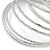 Rhodium Plated Slim Textured Bangle Set - 12 Pcs - view 5