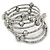 Multistrand Light Grey Glass Bead Flex Bracelet - Adjustable - view 3