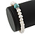 7-8mm White Freshwater Pearl with Turquoise Bead Flex Bracelet - 18cm L - view 3