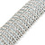 Statement 12 Row Clear Austrian Crystal Domed Bracelet with Tongue Clasp In Silver Tone - 20cm L - view 5