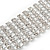 7 Row Bridal/ Wedding/ Prom/ Party Austrian Crystal Bracelet with Tongue Clasp In Silver Tone - 17cm L - view 6