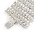 Statement 9 Row Austrian Crystal Bracelet with Tongue Clasp In Silver Tone - 18cm L - view 7