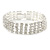 Statement 4 Row Austrian Crystal Bracelet with Tongue Clasp In Silver Tone - 17cm L - view 6