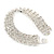 Statement 4 Row Austrian Crystal Bracelet with Tongue Clasp In Silver Tone - 17cm L - view 9