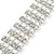 Statement 4 Row Austrian Crystal Bracelet with Tongue Clasp In Silver Tone - 17cm L - view 4