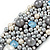 Handmade Cream/ Grey Faux Pearl, Jewelled, Fabric Wristband Bracelet - 15cm L/ 4cm Ext - view 3